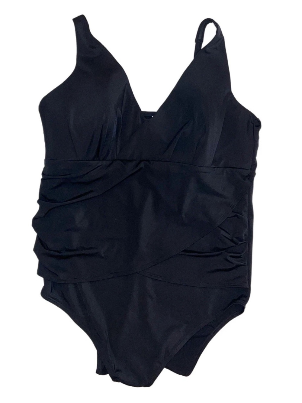 Swim By Cacique NEW Lightly Lined No Wire Ruched One Piece Swimsuit Sz 26